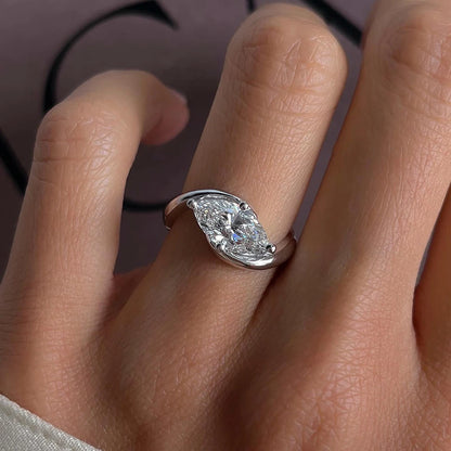 Luxury Moissanite Solitaire Ring – S925 Sterling Silver, Elegant Women’s Jewelry