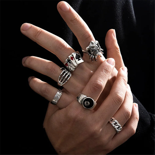"Personalized Punk Rings – 6pcs Statement Set"