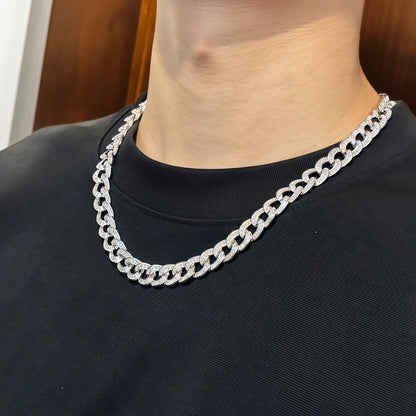 IceLock Supreme Cuban Zircon Chain | 925 Sterling Silver Cuban Link Necklace for Men | AAAAA Zircon | Hip Hop Jewelry