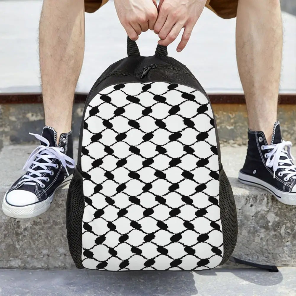 Custom Palestinians Keffiyeh Pattern Backpacks for Women Men Water Resistant