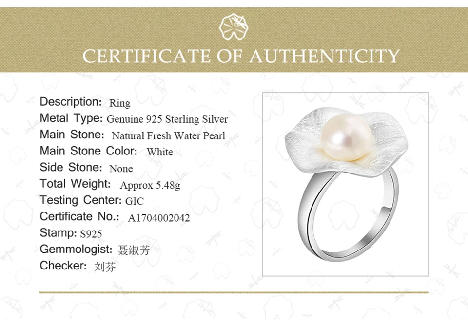Lotus Fun Real 925 Sterling Silver Natural Pearl Original Handmade Designer Fine Jewelry Fashion Leaf Rings for Women Gift 2022