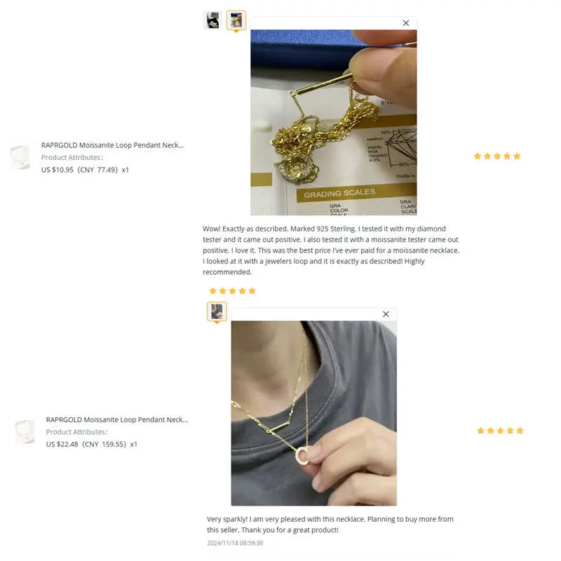 Infinity Glow Moissanite Loop Pendant Necklace