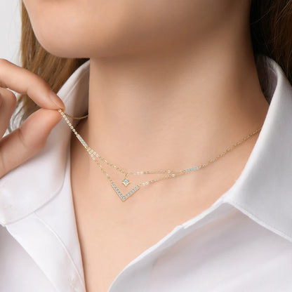 The Luminous V Moissanite Necklace