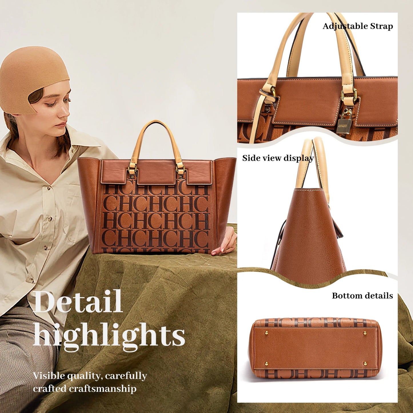 CHCH Women's Handbag New Brand Embossed Large Capacity Business Wallet