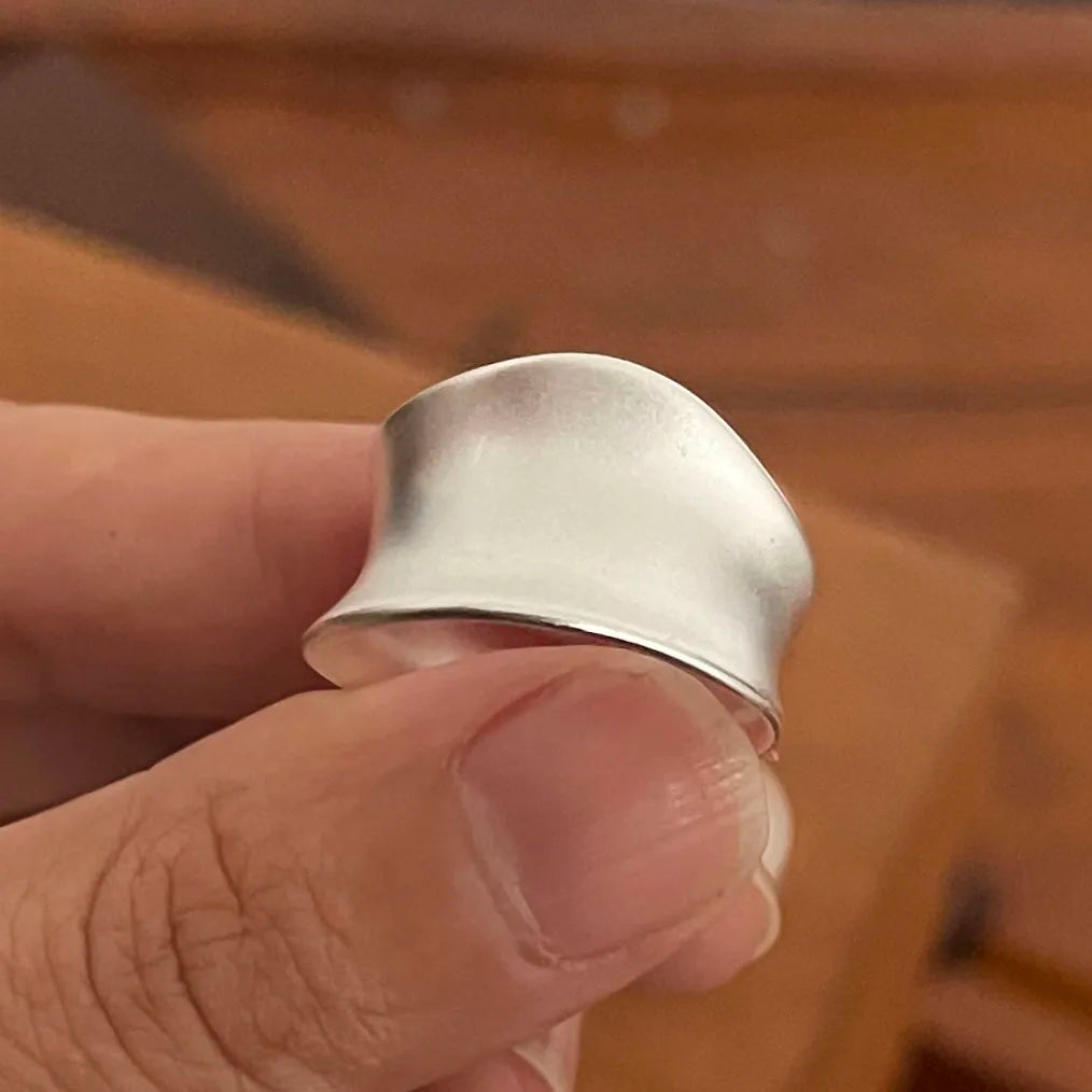 925 Sterling Silver Rings for Women Wide Moon Ring Set