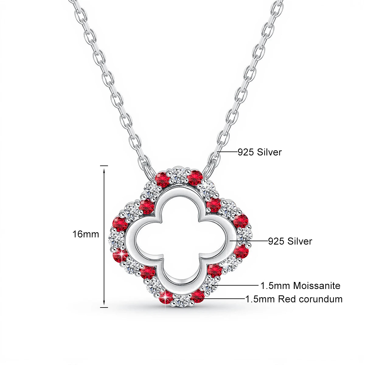 Elegant Moissanite Clover Pendant – Gold Plated