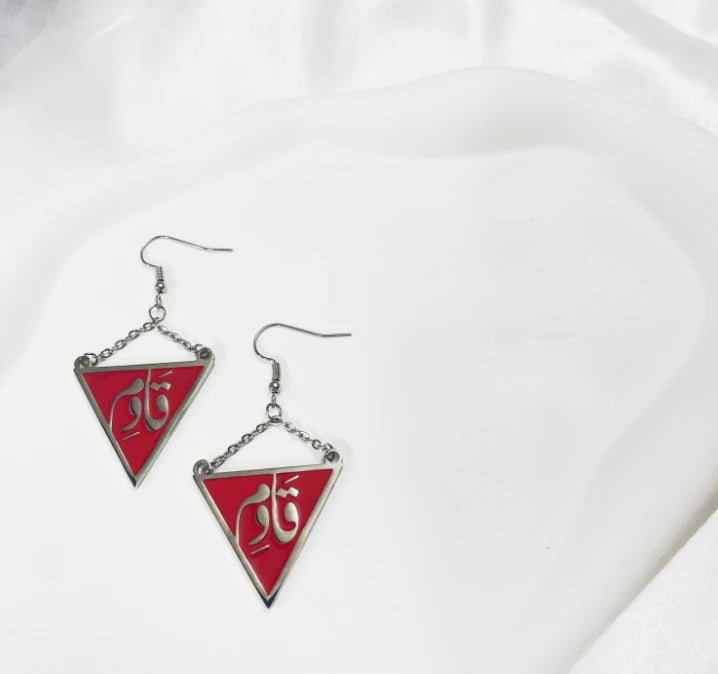 Stainless steel necklace Triangle necklace Islamic Scripture Arabic necklace European and American popular jewelry women men's