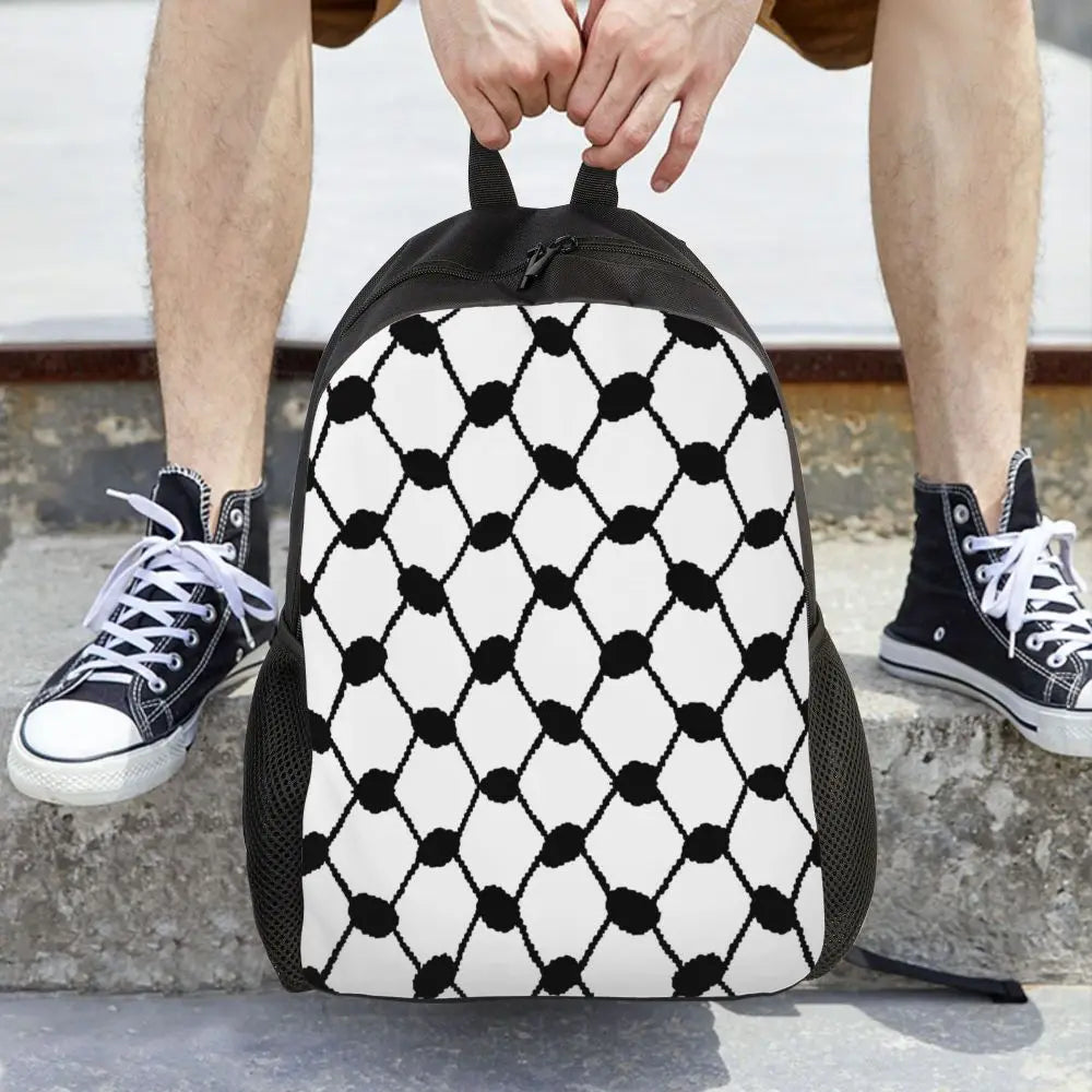 Custom Palestinians Keffiyeh Pattern Backpacks for Women Men Water Resistant