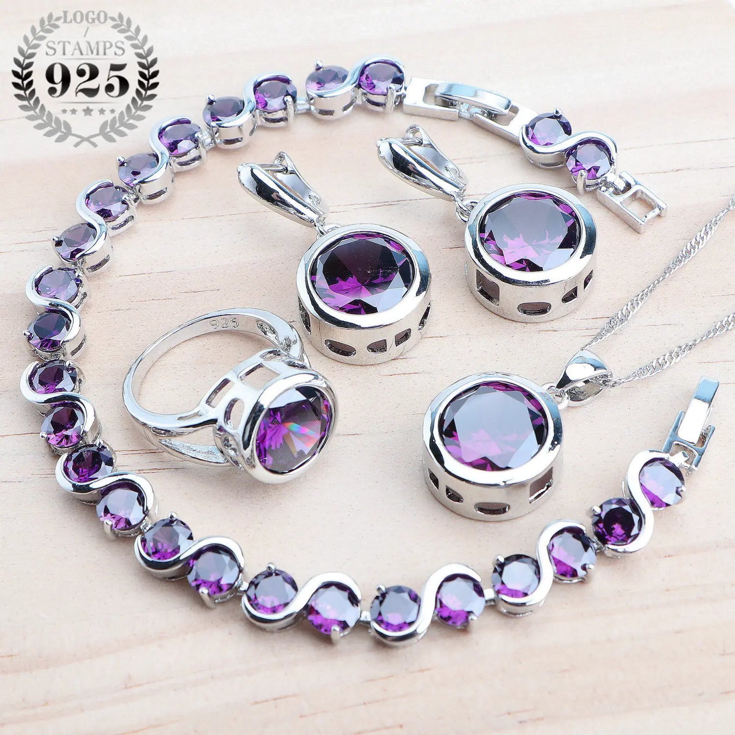 Enchanted Rainbow Bridal Set – 925 Silver