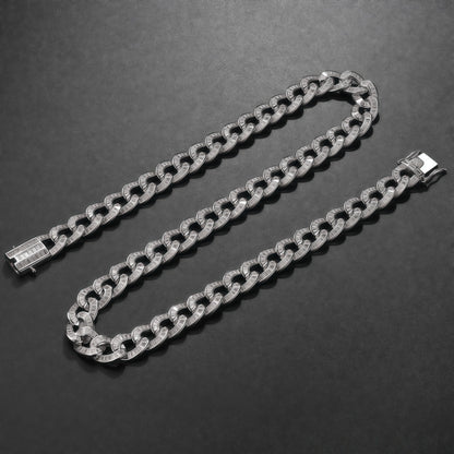 IceLock Supreme Cuban Zircon Chain | 925 Sterling Silver Cuban Link Necklace for Men | AAAAA Zircon | Hip Hop Jewelry