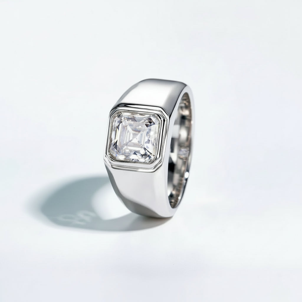 Royal Asscher Cut Moissanite Ring
