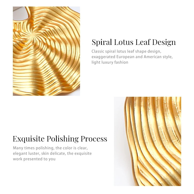 Matte Stripe Hoop Earrings For Women Plated 18K Gold Color Big Circle Loop Earings Fashion Jewelry