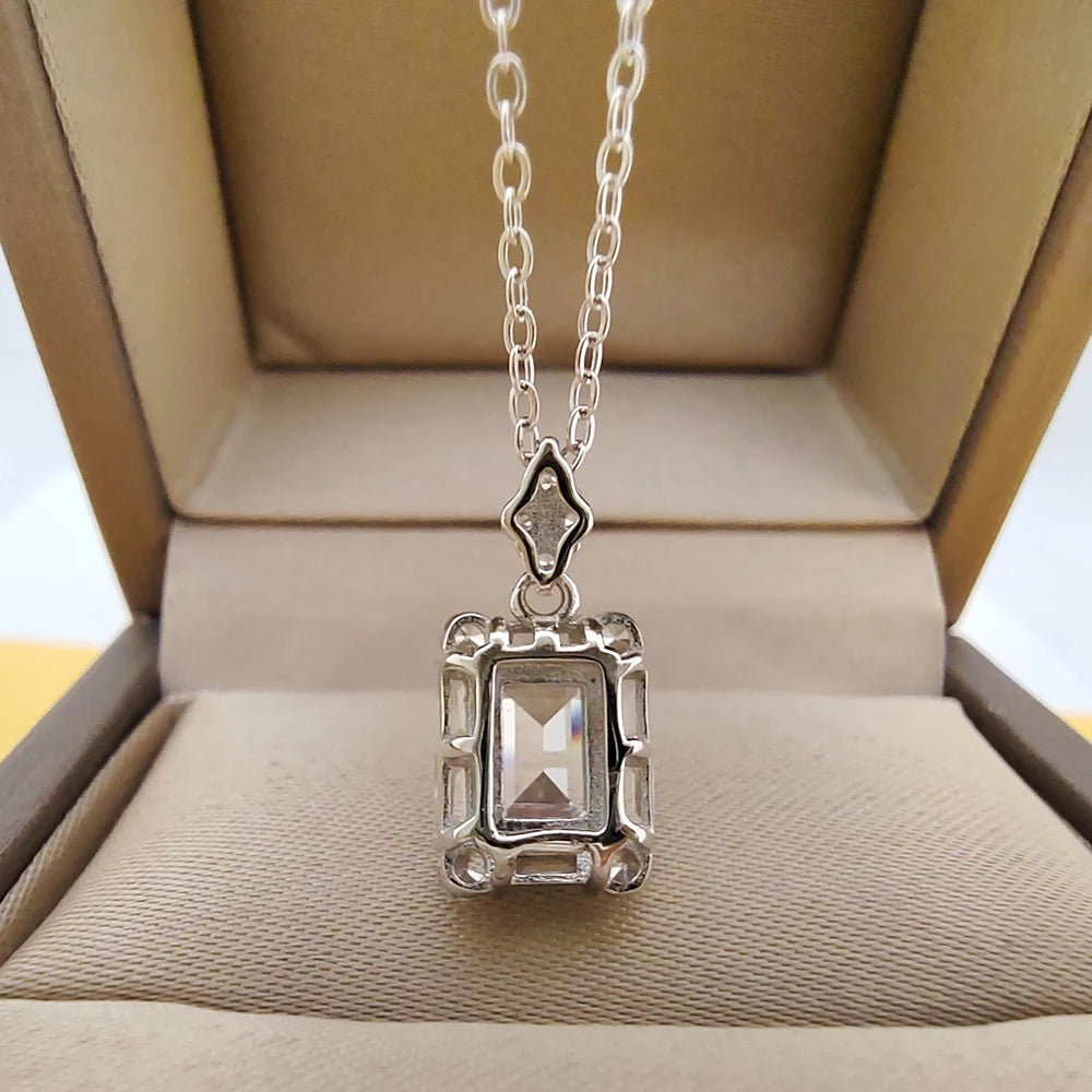 Lumière Emerald-Cut Moissanite Pendant