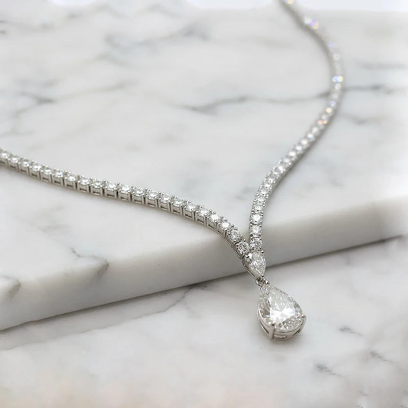 Vivia Drop Tennis Necklace