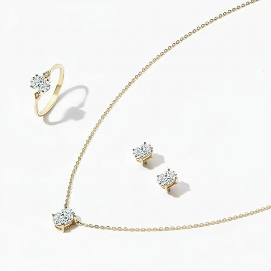 MINTYBOX Luxe Moissanite Engagement Jewelry Set