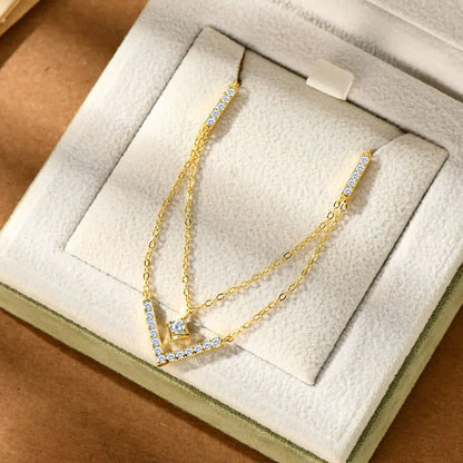 The Luminous V Moissanite Necklace