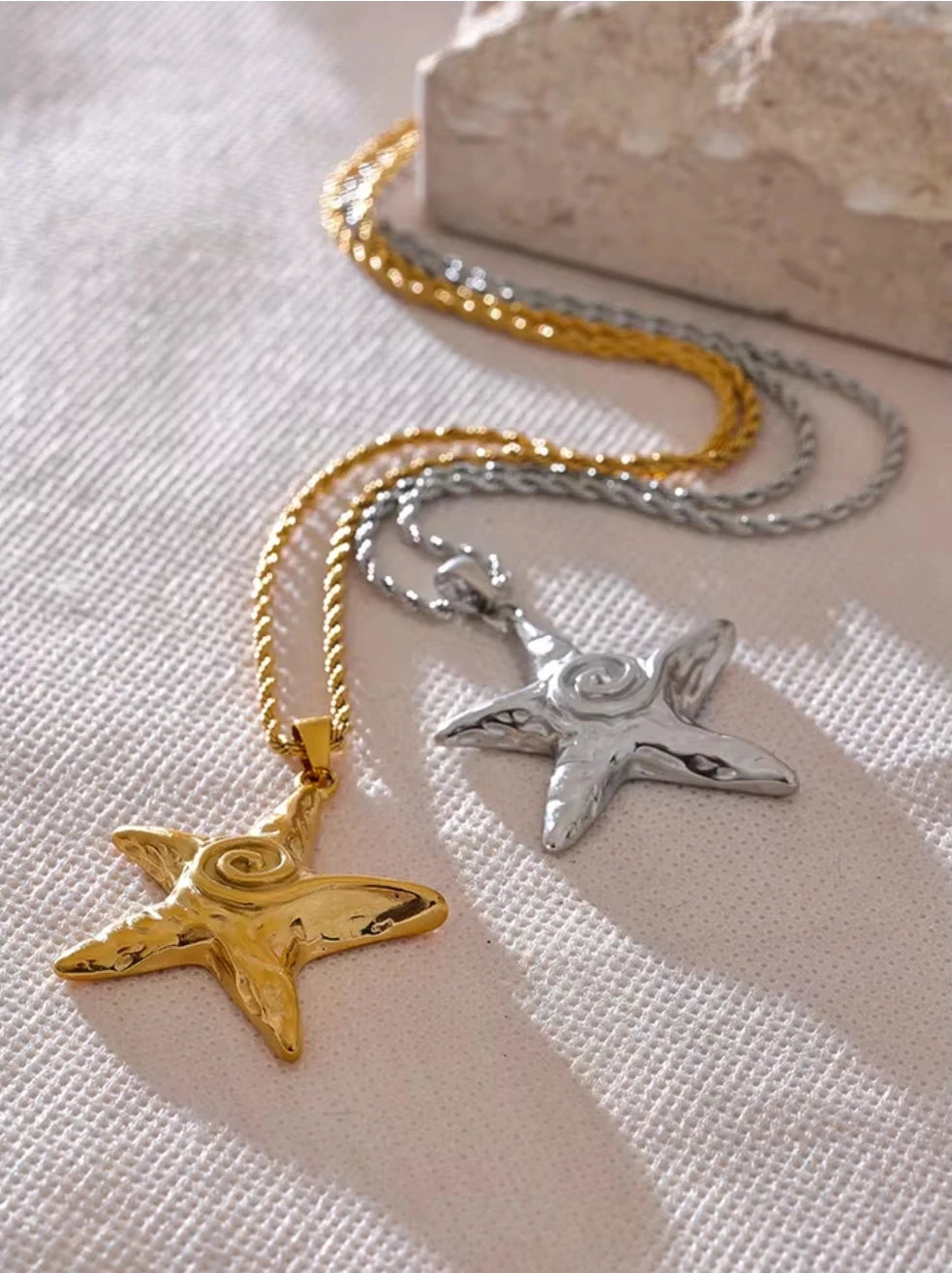 Stainless Steel Starfish CM Pendant Necklace