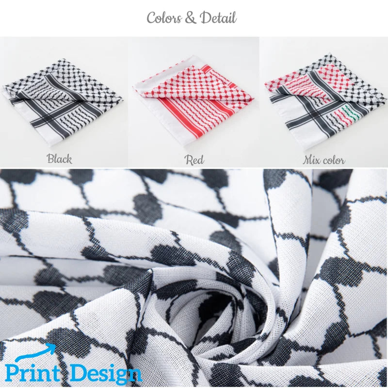 Classic Palestine Black White Keffiyeh