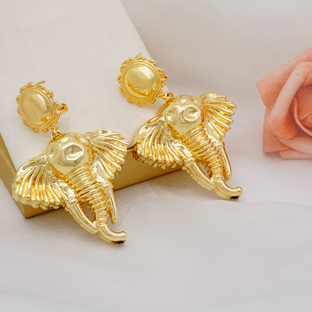 Gold Color Earring Bohemia Flower Round Drop Copper Hoop Earrings Circle