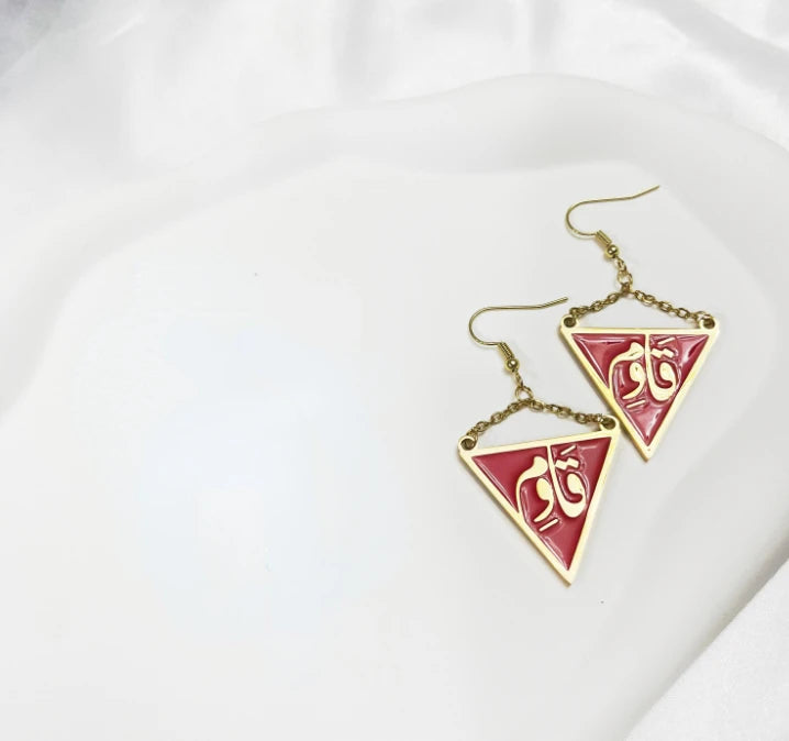 Stainless steel necklace Triangle necklace Islamic Scripture Arabic necklace European and American popular jewelry women men's