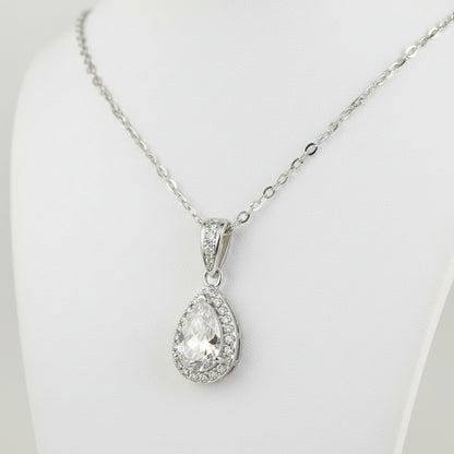 The LustreDrop 1CT Pear Moissanite Necklace