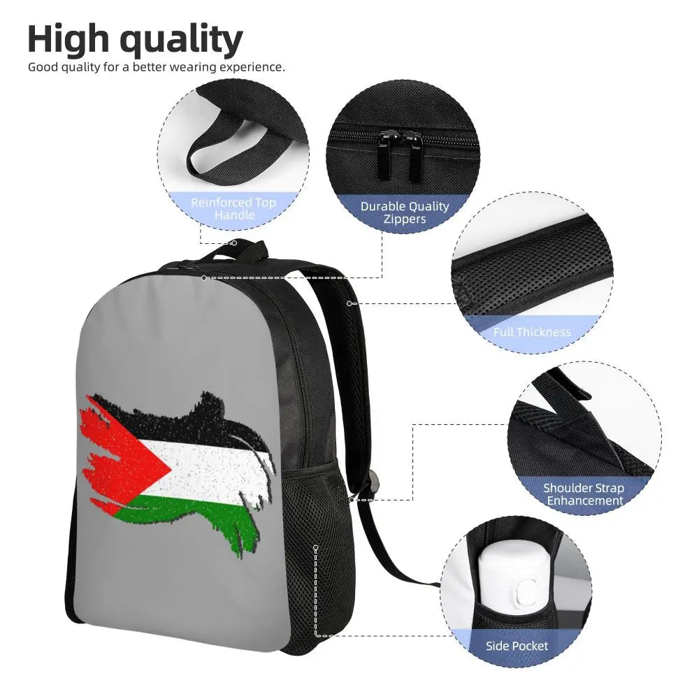 Custom Palestinians Keffiyeh Pattern Backpacks for Women Men Water Resistant