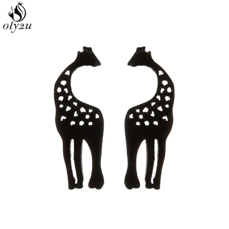 Small Giraffe Earrings Stainless Steel