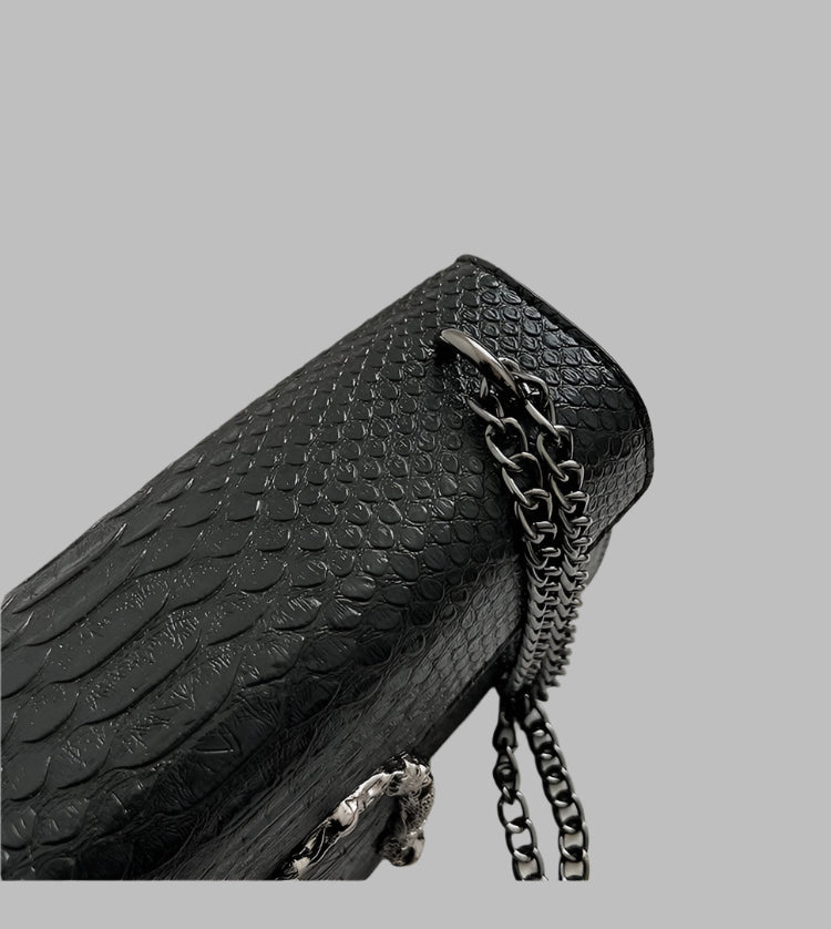 Retro Style Fashion Chain Shoulder Bag for Women Snake Pattern