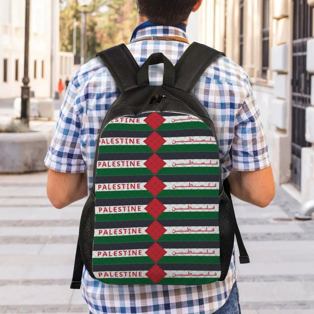 Custom Palestinians Keffiyeh Pattern Backpacks for Women Men Water Resistant