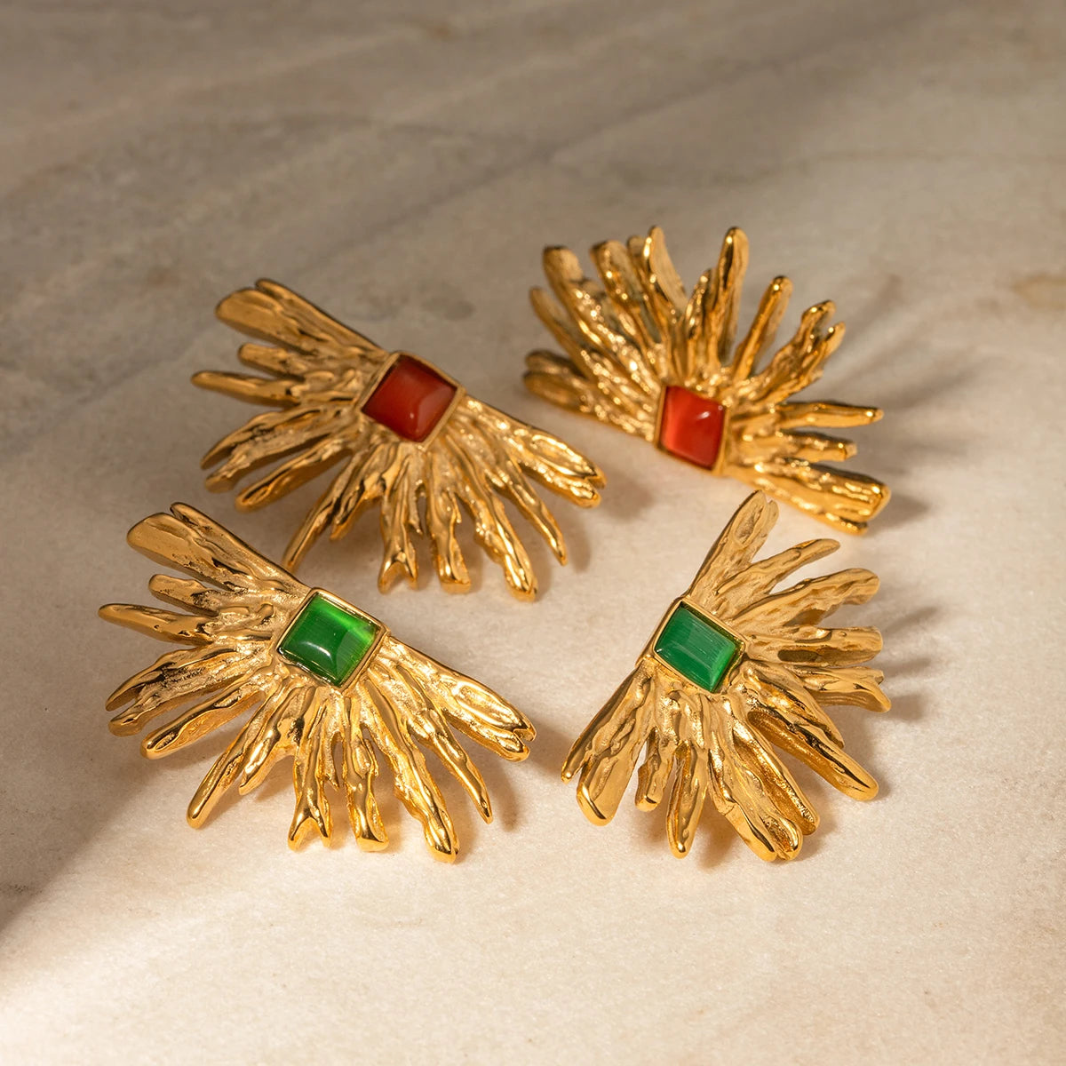 Golden Sunburst Earrings