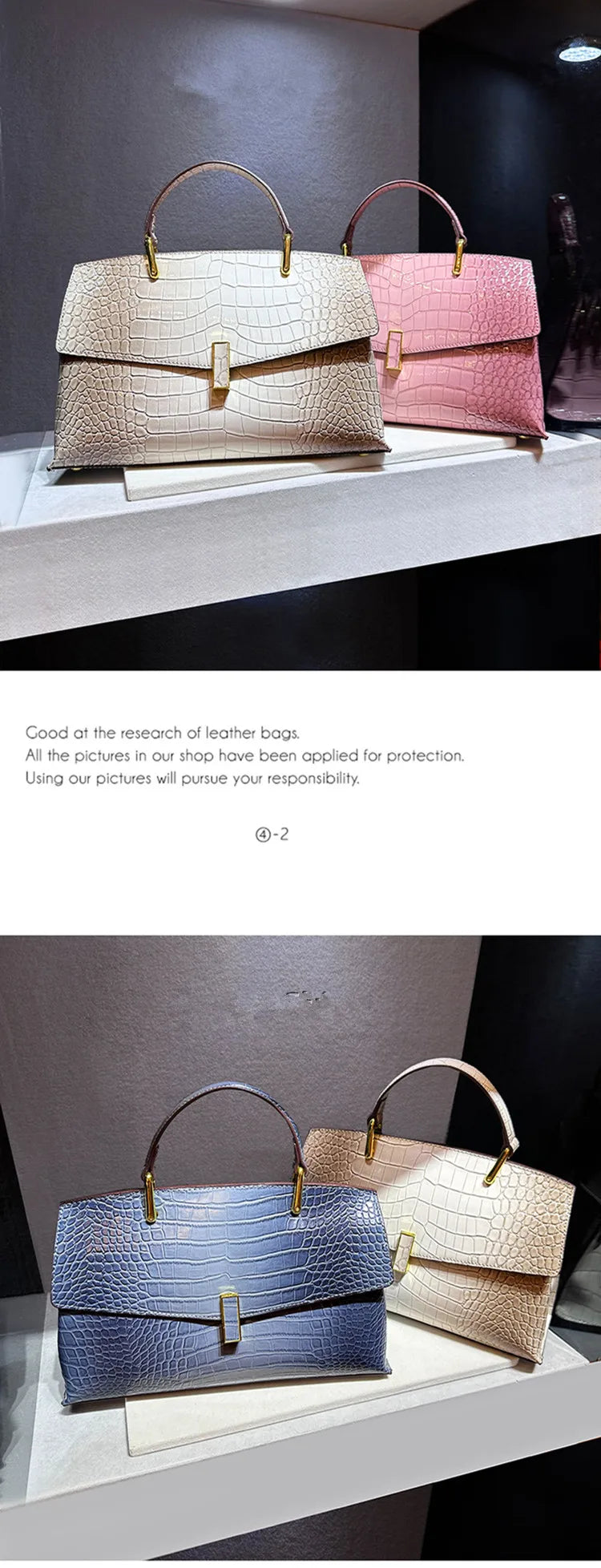 Crocodile Pattern Leather Women's Handbags Luxury