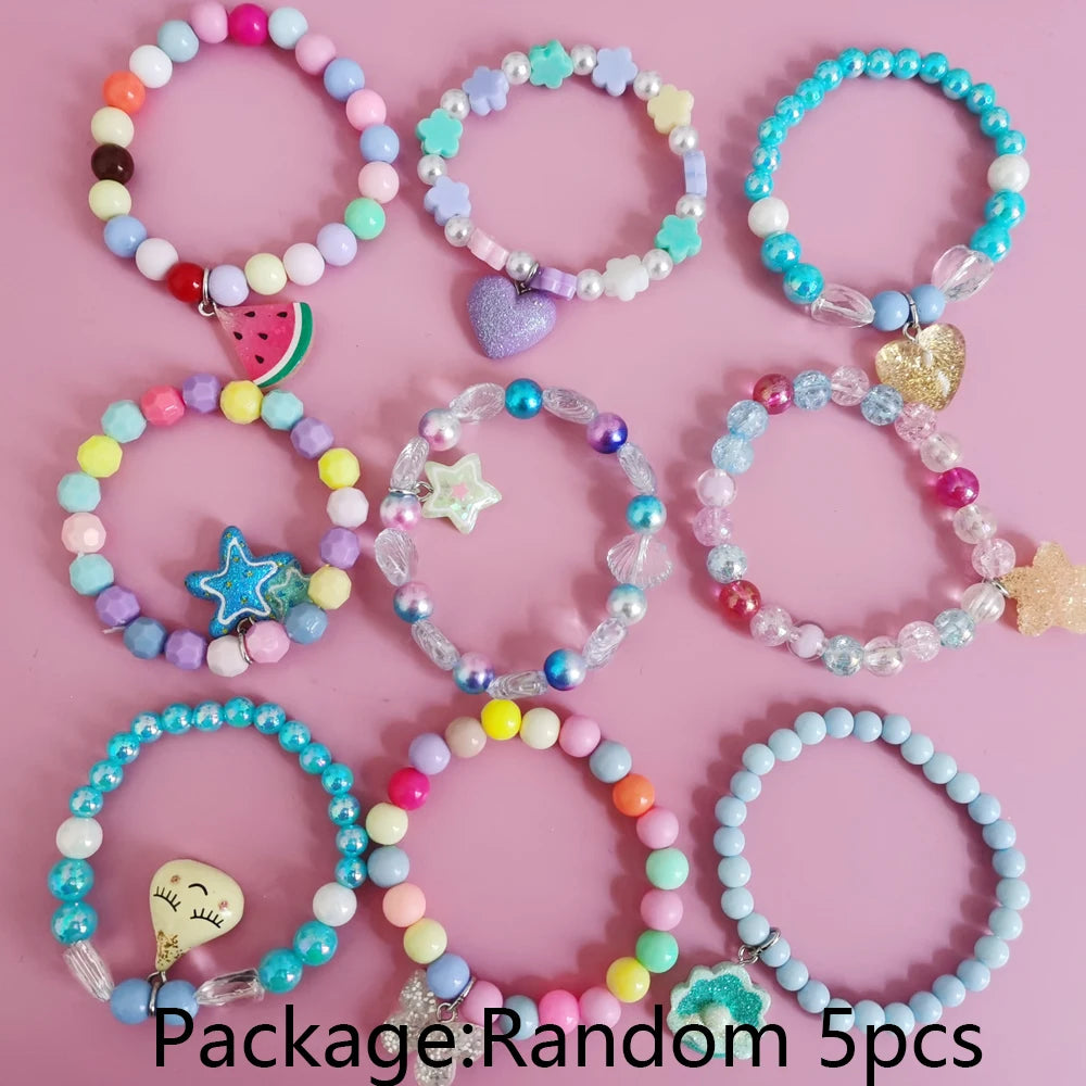 Cute Kids Bracelet Set – Unicorn & Hearts