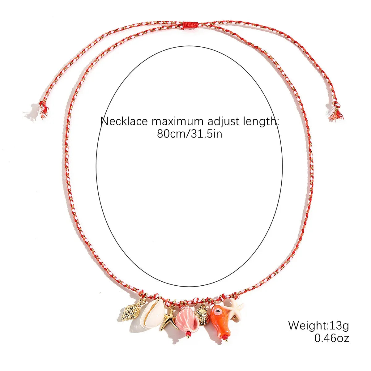 Summer Shell & Starfish Necklace for Kids Girls