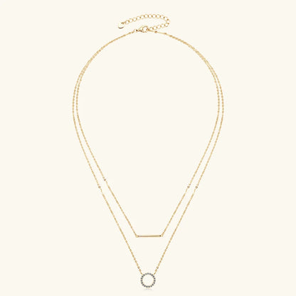 Lnngy Dazzling Double-Layer Moissanite Jewelry Set