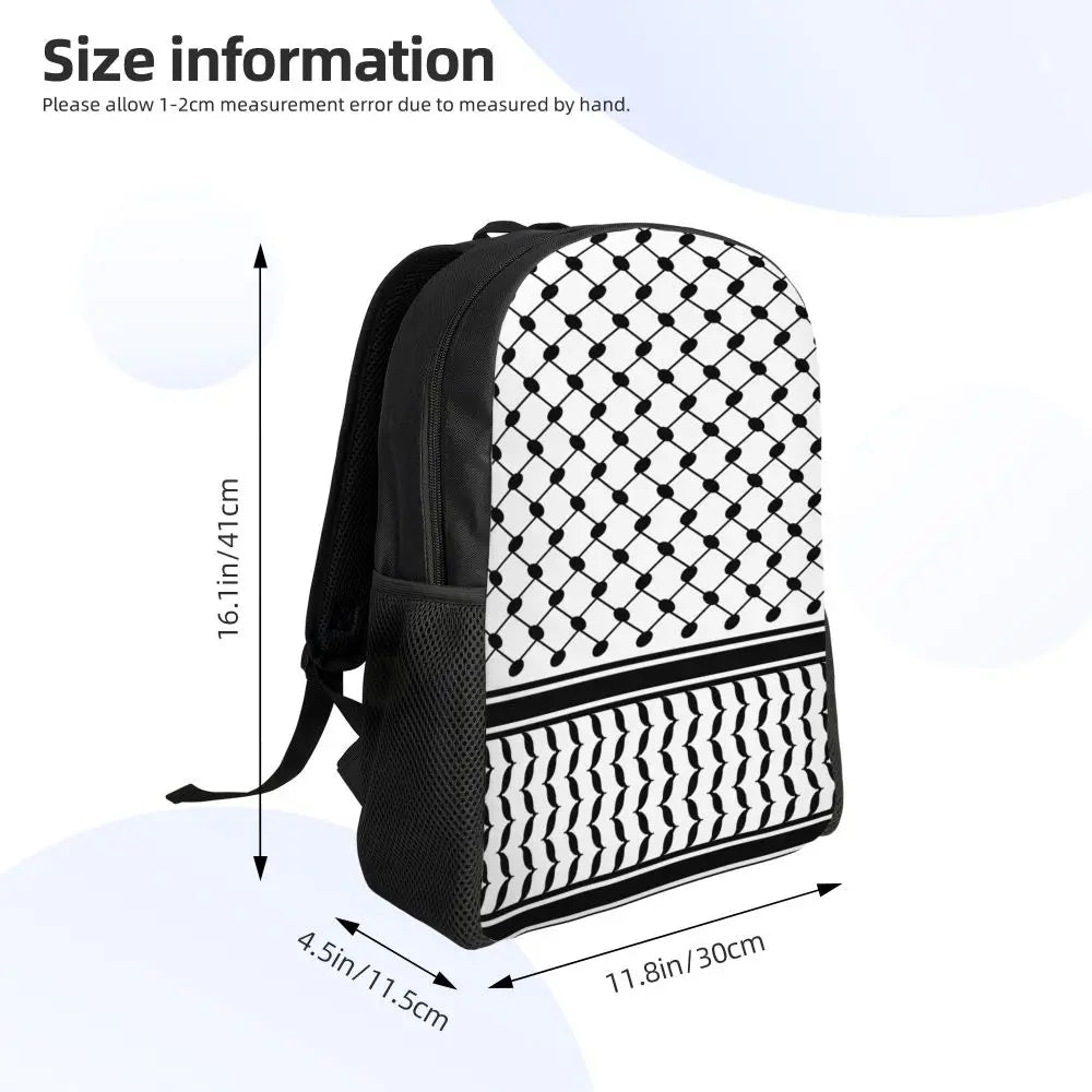 Custom Palestinians Keffiyeh Pattern Backpacks for Women Men Water Resistant