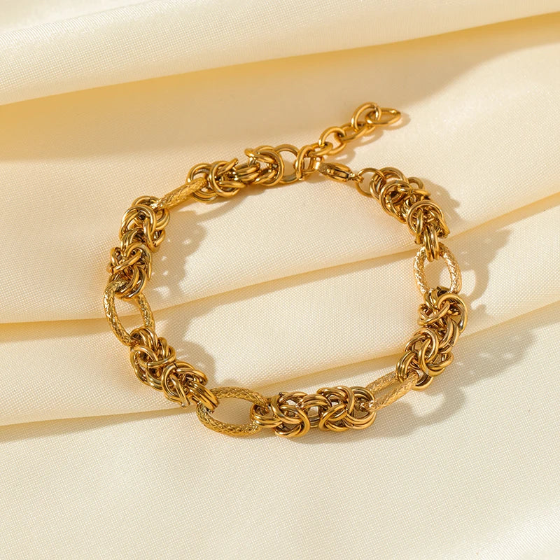 Trendy 18K Gold Plated Steel Bangle
