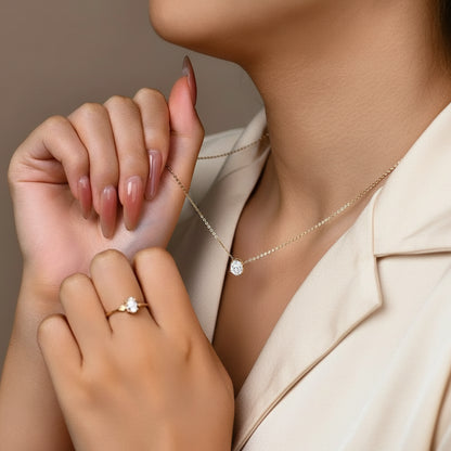 MINTYBOX Luxe Moissanite Engagement Jewelry Set