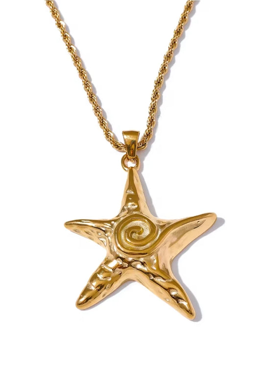 Stainless Steel Starfish CM Pendant Necklace