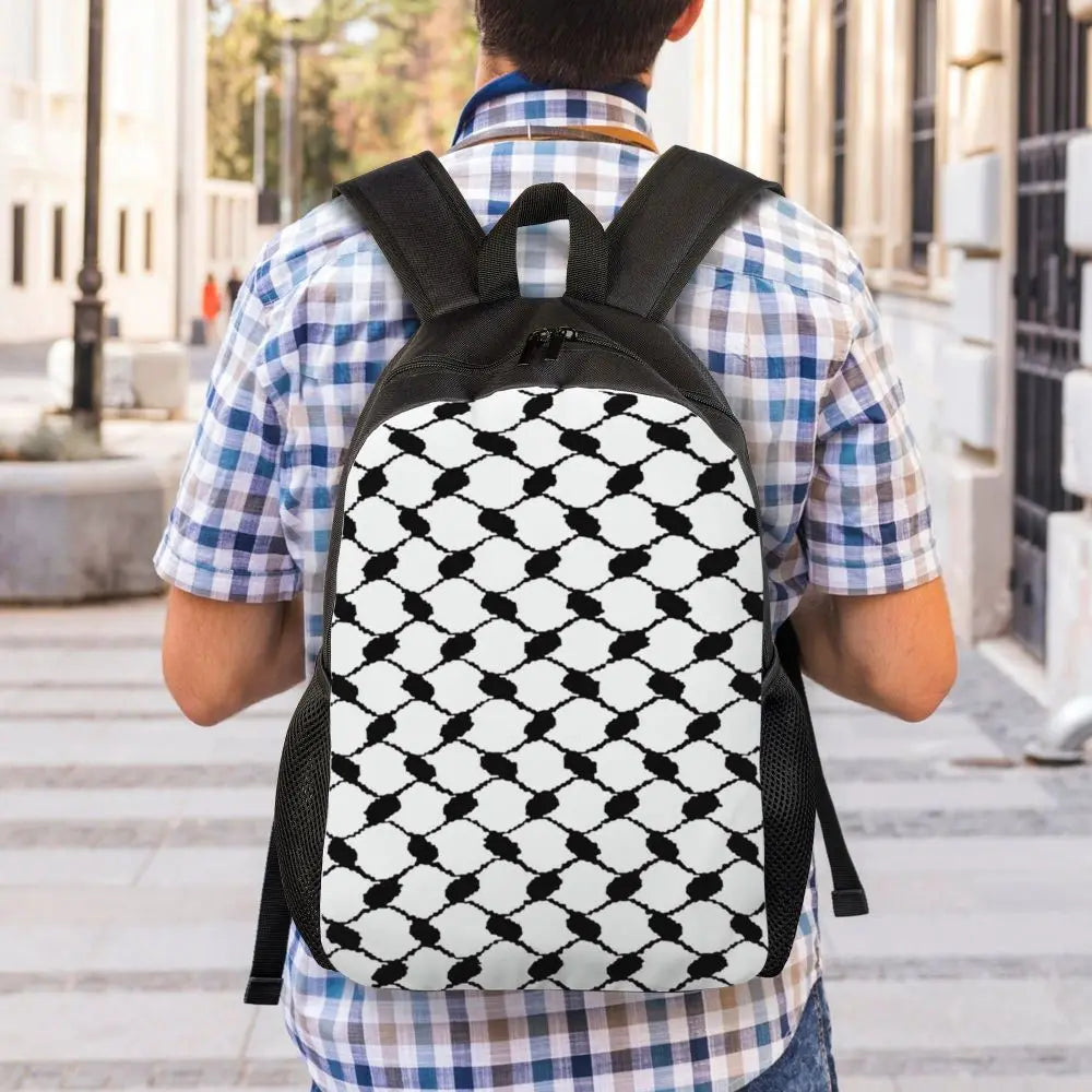 Custom Palestinians Keffiyeh Pattern Backpacks for Women Men Water Resistant