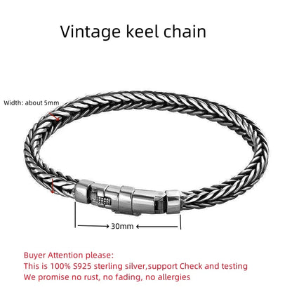 Men’s Retro Keel Bracelet – Pure Silver Power