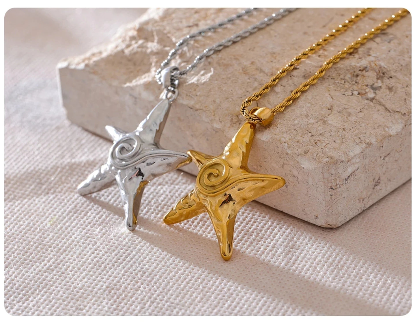 Stainless Steel Starfish CM Pendant Necklace