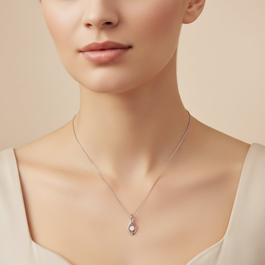 Twist of Fire Full Moissanite Necklace