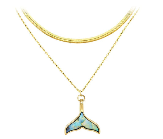 18K Gold Plated Dolphin Tail Necklace