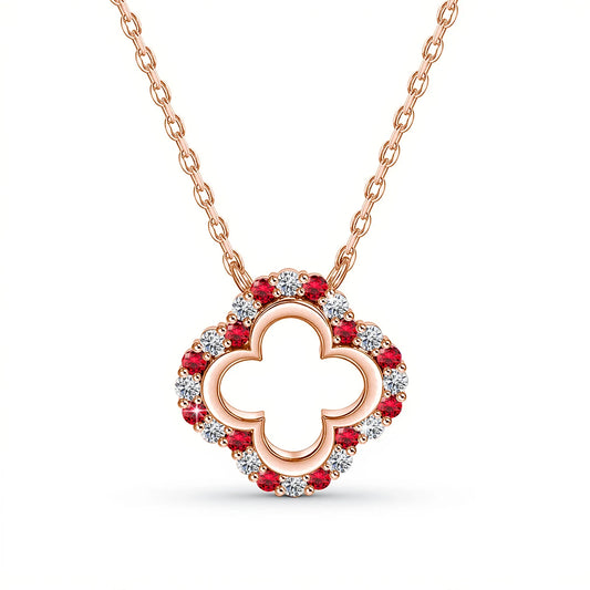 Elegant Moissanite Clover Pendant – Gold Plated