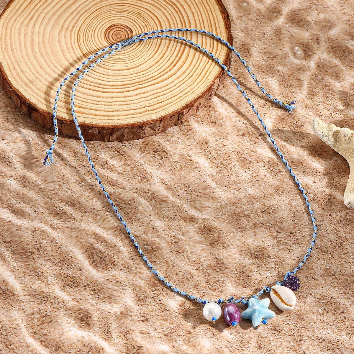 Summer Shell & Starfish Necklace for Kids Girls
