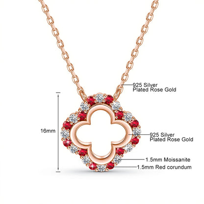 Elegant Moissanite Clover Pendant – Gold Plated