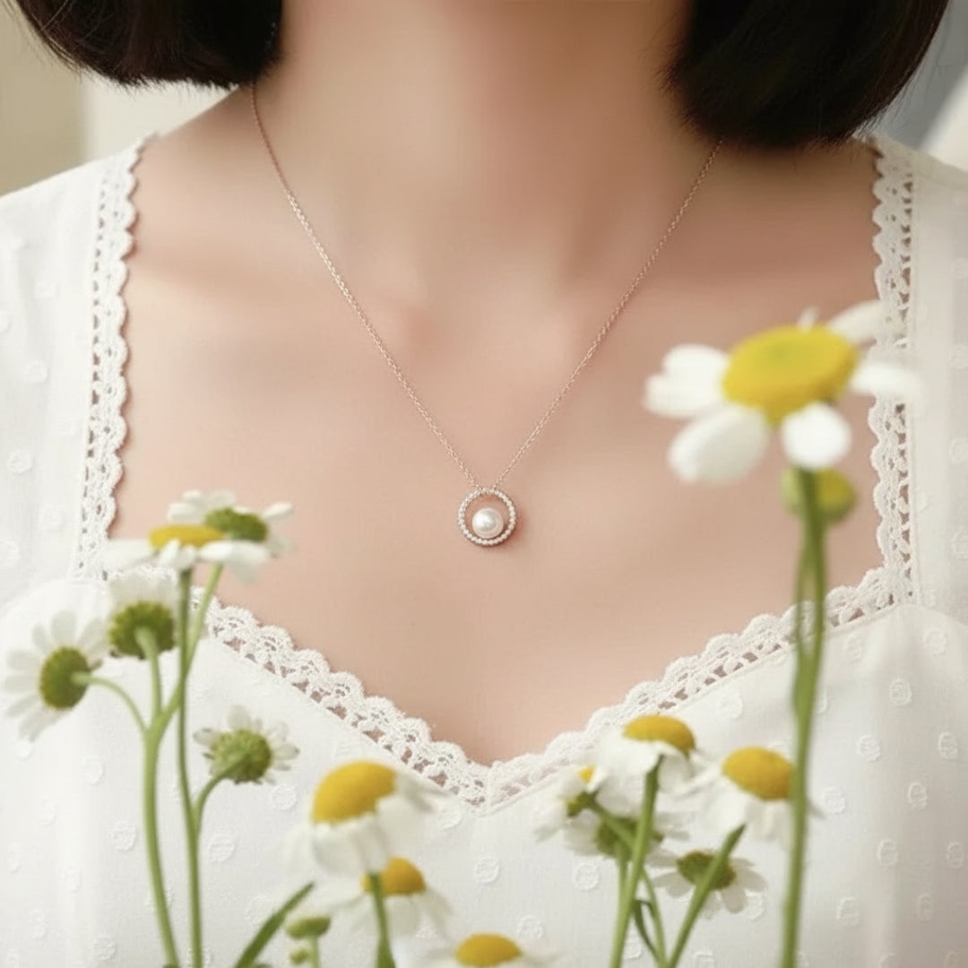 Luminous Pearl Serenity 7-8mm Natural Seawater Pearl Necklace