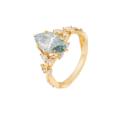 Emerald Waves Marquise Promise Ring