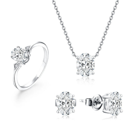MINTYBOX Luxe Moissanite Engagement Jewelry Set