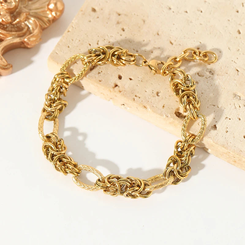 Trendy 18K Gold Plated Steel Bangle